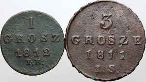 Duchy of Warsaw, set of coins from 1811-1812, (2 pieces)