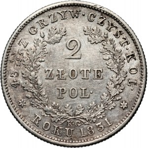 Powstanie Listopadowe, 2 złote 1831 KG, Warszawa