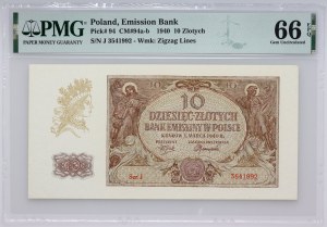 General Government, 10 zloty 1.03.1940, J series
