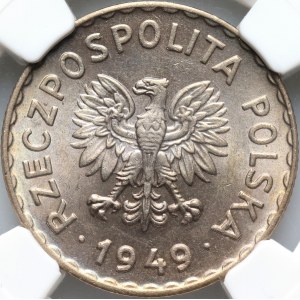 PRL, 1 złoty 1949, miedzionikiel