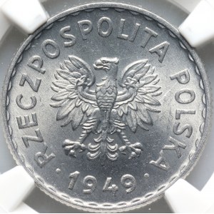 PRL, 1 złoty 1949, aluminium