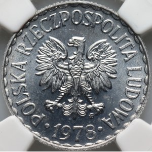 PRL, 1 złoty 1978, ze znakiem mennicy