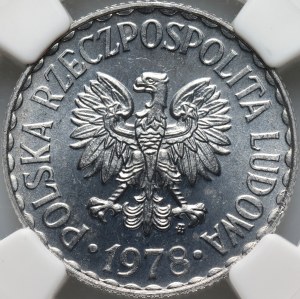 People's Republic of Poland, 1 zloty 1978, with mint mark