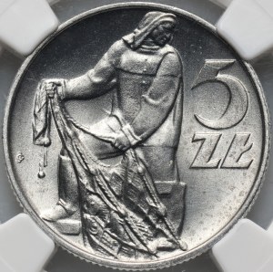 People's Republic of Poland, 5 gold 1974, Fisherman