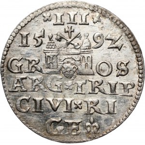 Zygmunt III Waza, trojak 1592, Ryga