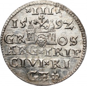 Sigismund III Vasa, trojak 1592, Riga