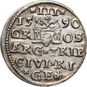 Zygmunt III Waza, trojak 1590, Ryga