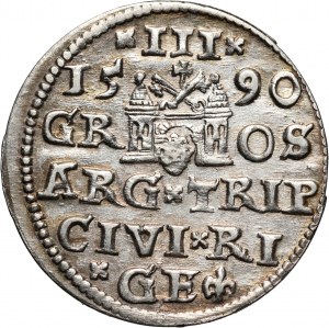 Sigismund III Vasa, trojak 1590, Riga