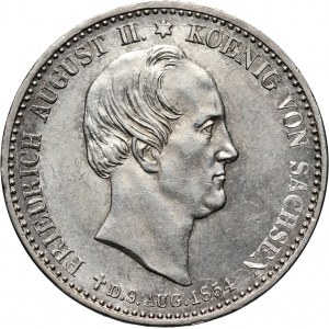 Germany, Saxony, Frederick Augustus II, 1/3 Thaler posthumous 1854, Dresden