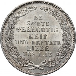Germany, Saxony, Frederick Augustus II, 1/3 Thaler posthumous 1854, Dresden