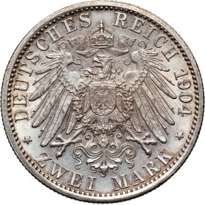 Germany, Hesse-Darmstadt, Ernest Ludwig, 2 Mark 1904