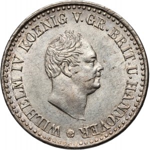 Germany, Hanover, Wilhelm IV, 1/6 Thaler 1834, Berlin