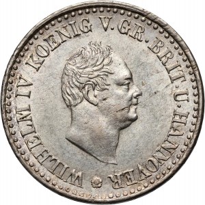 Germany, Hanover, Wilhelm IV, 1/6 Thaler 1834, Berlin