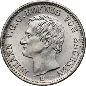 Germany, Saxony, John I, 1/6 Thaler 1866 B, Dresden