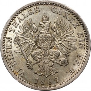 Germany, Prussia, Wilhelm I, 1/6 Thaler 1867 A, Berlin