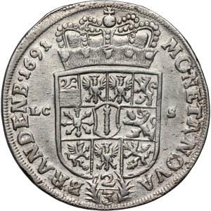 Germany, Brandenburg-Prussia, Frederick III, 2/3 Thaler 1691 LCS