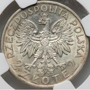 II RP, 2 złote 1933, Warszawa, Głowa Kobiety