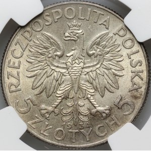II RP, 5 złotych 1934, Warszawa, Głowa Kobiety