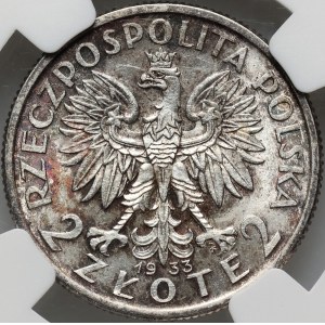 II RP, 2 złote 1933, Warszawa, Głowa Kobiety