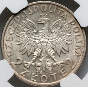 II RP, 2 złote 1934, Warszawa, Głowa Kobiety