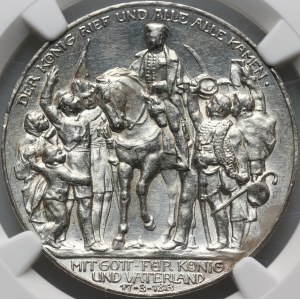 Germany, Prussia, Wilhelm II, 3 Mark 1913 A, Berlin, 100th Anniversary of the victory at the Battle of Leipzig