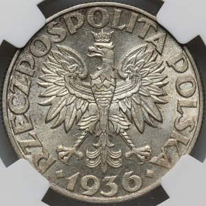 II RP, 5 złotych 1936, Warszawa, Żaglowiec
