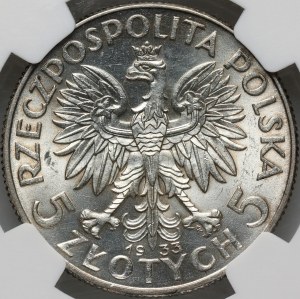 II RP, 5 zloty 1933, Warsaw, Head of a Woman