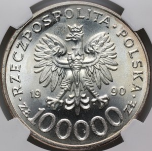 III RP, 100000 złotych 1990, Solidarność, Typ C