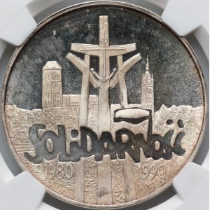 III RP, 100000 złotych 1990, Solidarność, Typ A, LUSTRZANKA