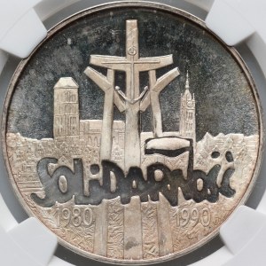 III RP, 100000 PLN 1990, Solidarity, Type A, LUSTRZANKA