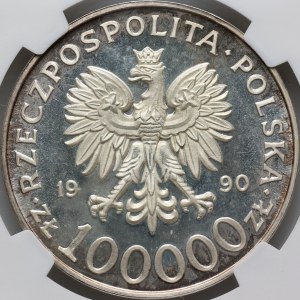 III RP, 100000 PLN 1990, Solidarity, Type A, LUSTRZANKA