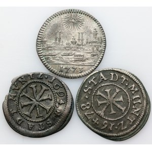 Germany, Nuremberg, set of 1 Kreuzer from 1678-1773, (3 pieces)