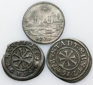 Germany, Nuremberg, set of 1 Kreuzer from 1678-1773, (3 pieces)