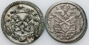 Germany, Regensburg, coin set 1 Kreuzer 1696-1754, (2 pieces)