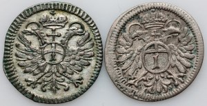 Germany, Regensburg, coin set 1 Kreuzer 1696-1754, (2 pieces)