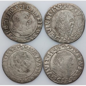 Prusy Książęce, Śląsk, zestaw groszy z lat 1532-1546, (4 sztuki)