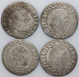 Ducal Prussia, Silesia, set of pennies from 1532-1546, (4 pieces)