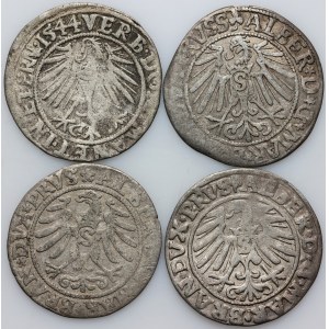 Prusy Książęce, Śląsk, zestaw groszy z lat 1532-1546, (4 sztuki)