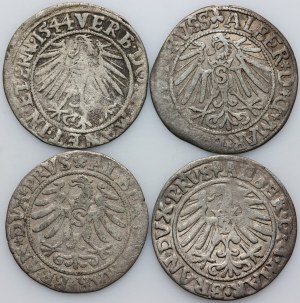 Ducal Prussia, Silesia, set of pennies from 1532-1546, (4 pieces)