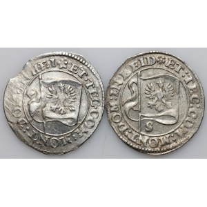 Germany, Württemberg, John Frederick, set of 2 Kreuzers from 1624-1625, (2 pieces)