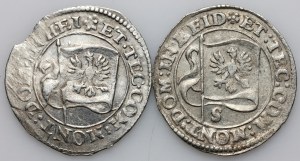 Germany, Württemberg, John Frederick, set of 2 Kreuzers from 1624-1625, (2 pieces)