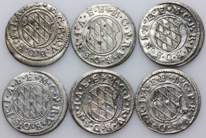 Germany, Bavaria, Maximilian I 1623-1651, set of 2 Kreuzers (6 pieces)