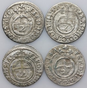 Germany, Montfort-Peggau, Ferdinand II, set of 2 Kreuzers from 1626-1629, (4 pieces)