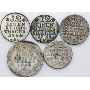 Germany, Prussia, Frederick II, set of coins from 1766-1772, (5 pieces)