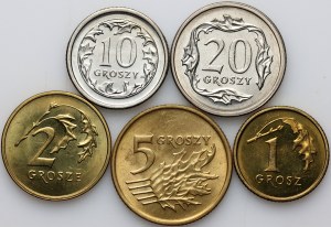 Third Republic, set of 2001 circulation coins, (5 pieces)