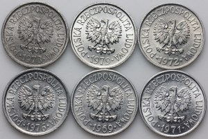 People's Republic of Poland, set of 20 penny coins from 1969-1976