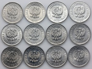 People's Republic of Poland, set of 10 penny coins from 1961-1979, (12 pieces)