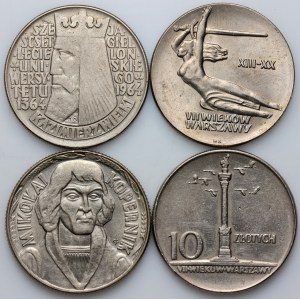 PRL, zestaw monet 10 złotych z lat 1959-1965
