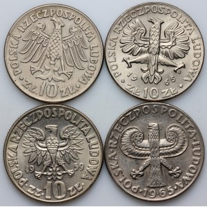 PRL, zestaw monet 10 złotych z lat 1959-1965