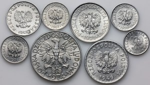 People's Republic of Poland, coin set from 1949-1974, (8 pieces)